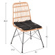 Σετ τραπεζαριασ 7τμχ allegra hm10495 wicker μπεζ-μεταλλο μαυρο **