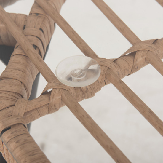 Σετ τραπεζαριασ 7τμχ allegra hm10495 wicker μπεζ-μεταλλο μαυρο **
