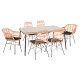 Σετ τραπεζαριασ 7τμχ allegra hm10495 wicker μπεζ-μεταλλο μαυρο **