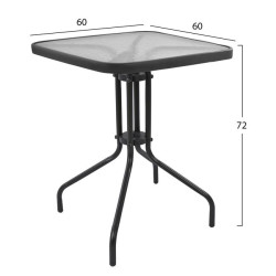 Σετ 3τμχ με τραπεζι figo 60χ60χ72υ & πολυθρονεσ laura γκρι χρωμα hm10468.01 **