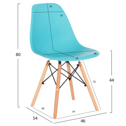 ΚΑΡΕΚΛΑ ΜΕ ΞΥΛΙΝΑ ΠΟΔΙΑ TWIST HM8460.08 PP ΤΙΡΚΟΥΑΖ ΚΑΘΙΣΜΑ 46x54x80Υεκ. - 4τεμ ** ΚΑΡΕΚΛΑ ΜΕ ΞΥΛΙΝΑ ΠΟΔΙΑ TWIST HM8460.08 PP ΤΙΡΚΟΥΑΖ ΚΑΘΙΣΜΑ 46x54x80Υεκ. - 4τεμ **