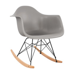 Πολυθρονα κουνιστη με καθισμα γκρι mirto & μαυρο σκελετο hm0035.20 61x71x64 εκ. **