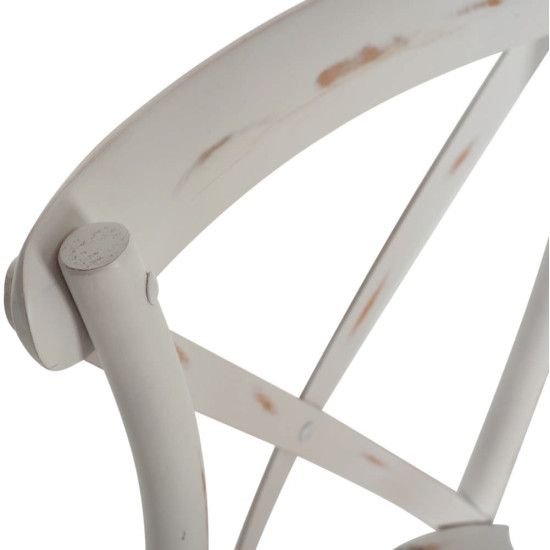 Καρεκλα owen στοιβαζομενη ξυλινη απο οξια white wash χρωμα με χιαστι πλατη hm8575.04 45x55,5x90 cm **