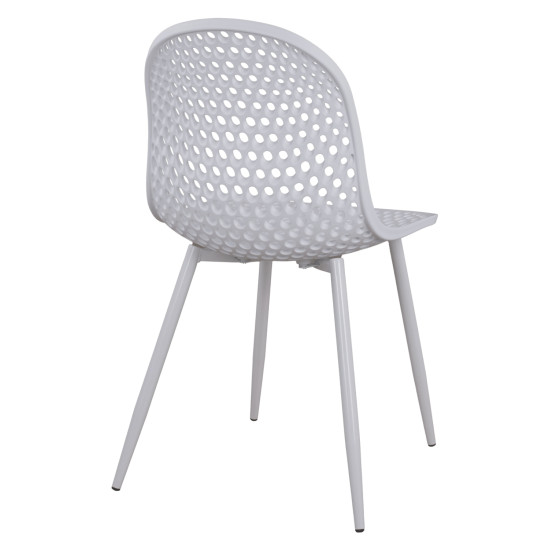 ΚΑΡΕΚΛΑ ΠΟΛΥΠΡΟΠΥΛΕΝΙΟΥ MILANA HM8512.01 ΛΕΥΚΟ ΜΕ ΜΕΤΑΛΛΙΚΑ ΠΟΔΙΑ 45X51X84Υ εκ. - 4τεμ **