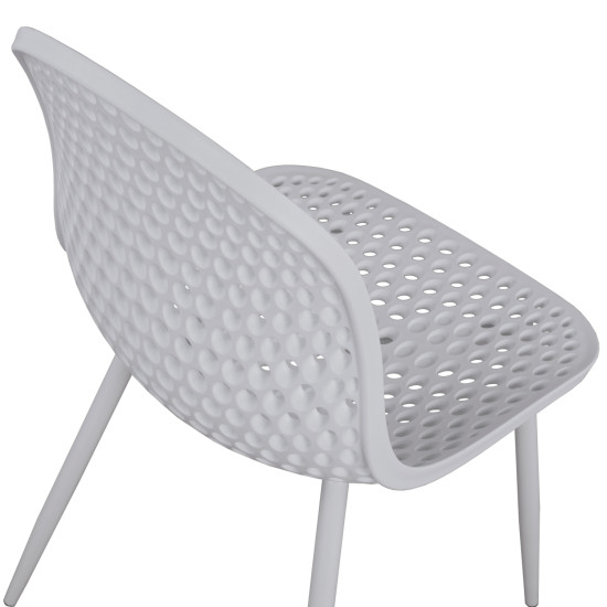 ΚΑΡΕΚΛΑ ΠΟΛΥΠΡΟΠΥΛΕΝΙΟΥ MILANA HM8512.01 ΛΕΥΚΟ ΜΕ ΜΕΤΑΛΛΙΚΑ ΠΟΔΙΑ 45X51X84Υ εκ. - 4τεμ **