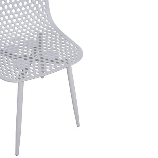 ΚΑΡΕΚΛΑ ΠΟΛΥΠΡΟΠΥΛΕΝΙΟΥ MILANA HM8512.01 ΛΕΥΚΟ ΜΕ ΜΕΤΑΛΛΙΚΑ ΠΟΔΙΑ 45X51X84Υ εκ. - 4τεμ **