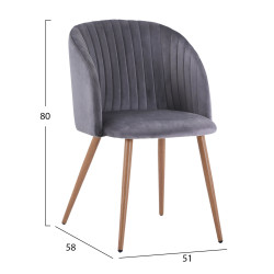 ΠΟΛΥΘΡΟΝΑΚΙ LEAH HM8543.01 ΜΕ ΒΕΛΟΥΔΟ ΓΚΡΙ ΚΑΙ ΜΕΤΑΛΛΙΚΑ ΠΟΔΙΑ  51x58x81Υ εκ. - 2τεμ ** ΠΟΛΥΘΡΟΝΑΚΙ LEAH HM8543.01 ΜΕ ΒΕΛΟΥΔΟ ΓΚΡΙ ΚΑΙ ΜΕΤΑΛΛΙΚΑ ΠΟΔΙΑ  51x58x81Υ εκ. - 2τεμ **