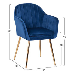 ΠΟΛΥΘΡΟΝΑΚΙ SAWYER ΒΕΛΟΥΔΟ ΜΠΛΕ ΜΕ ΧΡΥΣΑ ΠΟΔΙΑ HM8523.08 55Χ60Χ83Υ εκ. - 2τεμ ** ΠΟΛΥΘΡΟΝΑΚΙ SAWYER ΒΕΛΟΥΔΟ ΜΠΛΕ ΜΕ ΧΡΥΣΑ ΠΟΔΙΑ HM8523.08 55Χ60Χ83Υ εκ. - 2τεμ **