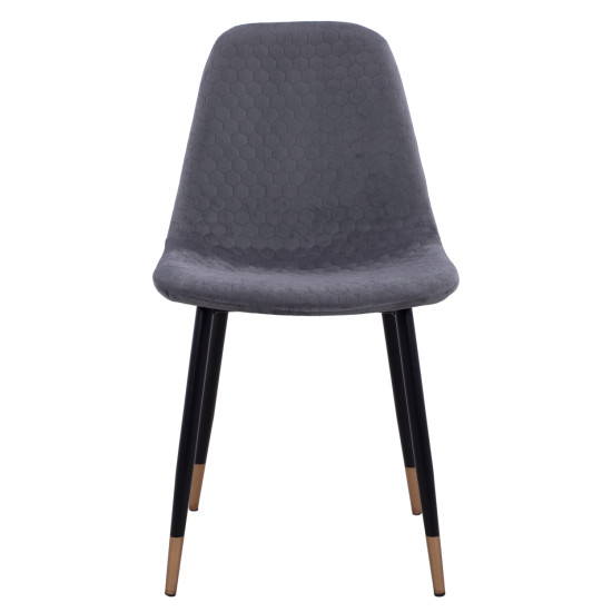 ΚΑΡΕΚΛΑ LUCILLE HM8552.01 ΑΠΟ ΒΕΛΟΥΔΟ ΓΚΡΙ ΜΕ ΜΕΤΑΛΛΙΚΟ ΣΚΕΛΕΤΟ 45X56X81Υ εκ. - 4τεμ **