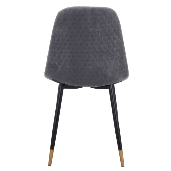 ΚΑΡΕΚΛΑ LUCILLE HM8552.01 ΑΠΟ ΒΕΛΟΥΔΟ ΓΚΡΙ ΜΕ ΜΕΤΑΛΛΙΚΟ ΣΚΕΛΕΤΟ 45X56X81Υ εκ. - 4τεμ **