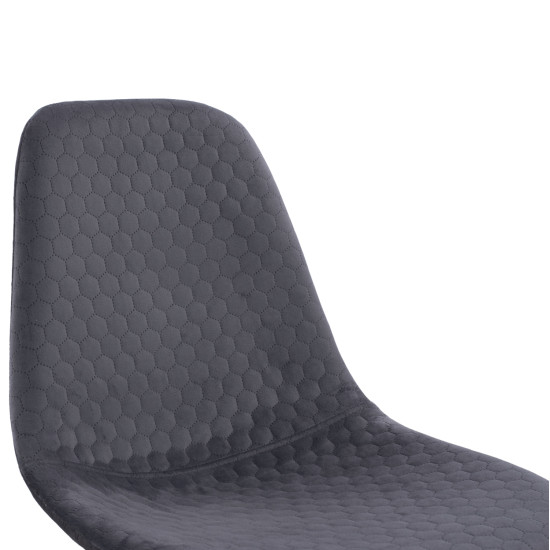 ΚΑΡΕΚΛΑ LUCILLE HM8552.01 ΑΠΟ ΒΕΛΟΥΔΟ ΓΚΡΙ ΜΕ ΜΕΤΑΛΛΙΚΟ ΣΚΕΛΕΤΟ 45X56X81Υ εκ. - 4τεμ **