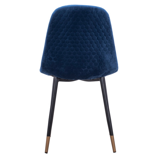 ΚΑΡΕΚΛΑ LUCILLE HM8552.08 ΑΠΟ ΒΕΛΟΥΔΟ ΜΠΛΕ ΜΕ ΜΕΤΑΛΛΙΚΟ ΣΚΕΛΕΤΟ 45X56X81Υ εκ. - 4τεμ **