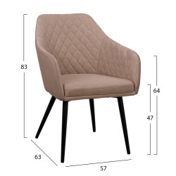 ΠΟΛΥΘΡΟΝΑΚΙ CHARLES HM8522.07 ΜΕ ΥΦΑΣΜΑ ΜΠΕΖ & PU ΜΠΕΖ 57x63x83Υ εκ. - 2τεμ ** ΠΟΛΥΘΡΟΝΑΚΙ CHARLES HM8522.07 ΜΕ ΥΦΑΣΜΑ ΜΠΕΖ & PU ΜΠΕΖ 57x63x83Υ εκ. - 2τεμ **