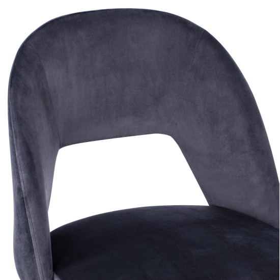 ΣΚΑΜΠΟ ΜΠΑΡ HARPER HM8526.01 ΒΕΛΟΥΔΟ ΓΚΡΙ ΜΕ ΜΕΤΑΛΛΙΚΟ ΣΚΕΛΕΤΟ 50Χ51Χ111Υ εκ. - 2τεμ **