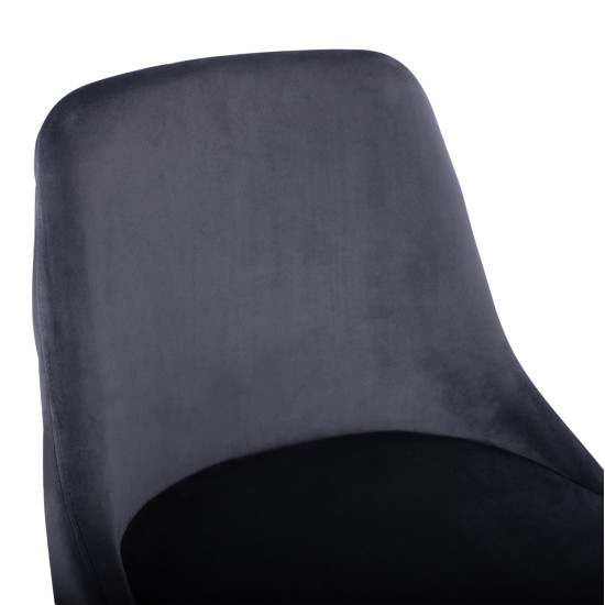 ΣΚΑΜΠΟ ΜΠΑΡ SERENITY HM8519.01 ΑΠΟ ΒΕΛΟΥΔΟ ΓΚΡΙ ΜΕ ΜΕΤΑΛΛΙΚΟ ΣΚΕΛΕΤΟ 51Χ57Χ110Υ εκ. - 2τεμ **