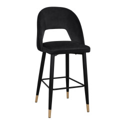 ΣΚΑΜΠΟ ΜΠΑΡ HARPER HM8526.04 ΒΕΛΟΥΔΟ ΜΑΥΡΟ ΜΕ ΜΕΤΑΛΛΙΚΟ ΣΚΕΛΕΤΟ 50Χ51Χ111Υ εκ. - 2τεμ **