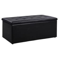 Σκαμπο pu με αποθηκευτικο χωρο triscube μαυρο hm223.01 121x51.5x50υ εκ. **