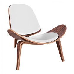 Πολυθρονα superior plus hm1128.13 καρυδι με λευκο μαξιλαρι pu 89x83x76y εκ. **