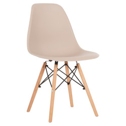 ΚΑΡΕΚΛΑ TWIST HM8460.25 ΜΕ ΞΥΛΙΝΑ ΠΟΔΙΑ ΚΑΙ ΚΑΘΙΣΜΑ PP-ΚΑΠΟΥΤΣΙΝΟ 46x50x82Υεκ. - 4τεμ **