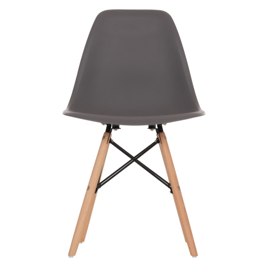 ΚΑΡΕΚΛΑ ΜΕ ΞΥΛΙΝΑ ΠΟΔΙΑ ΚΑΙ ΚΑΘΙΣΜΑ TWIST PP ΓΚΡΙ HM8460.10 46x50x82 εκ. - 4τεμ **