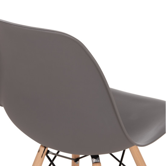 ΚΑΡΕΚΛΑ ΜΕ ΞΥΛΙΝΑ ΠΟΔΙΑ ΚΑΙ ΚΑΘΙΣΜΑ TWIST PP ΓΚΡΙ HM8460.10 46x50x82 εκ. - 4τεμ **