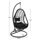 Κρεμαστη πολυθρονα φωλια callie hm5541.02 με μαυρο wicker & μαξιλαρια φ105χ195υ εκ. **