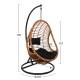 Κρεμαστη πολυθρονα φωλια callie hm5541.04 με μπεζ wicker & μαυρα μαξιλαρια φ105χ195υ εκ. **