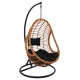 Κρεμαστη πολυθρονα φωλια callie hm5541.04 με μπεζ wicker & μαυρα μαξιλαρια φ105χ195υ εκ. **