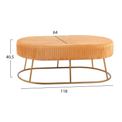 Σκαμπο παγκακι alinafe hm8635.09 απο χρυσο βελουδο με χρυση βαση 118χ64χ40,5y εκ. ** Σκαμπο παγκακι alinafe hm8635.09 απο χρυσο βελουδο με χρυση βαση 118χ64χ40,5y εκ. **