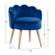 Σκαμπο με πλατη elise hm8628.08 απο μπλε βελουδο 55x52x60υ εκ. **