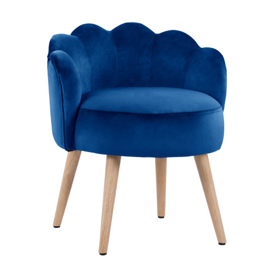 Σκαμπο με πλατη elise hm8628.08 απο μπλε βελουδο 55x52x60υ εκ. **