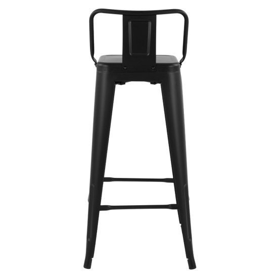 Σκαμπο bar μεταλλικο melita me πλατη μαυρο ματ 43χ43χ95υεκ. hm8643.22 ** Σκαμπο bar μεταλλικο melita me πλατη μαυρο ματ 43χ43χ95υεκ. hm8643.22 **