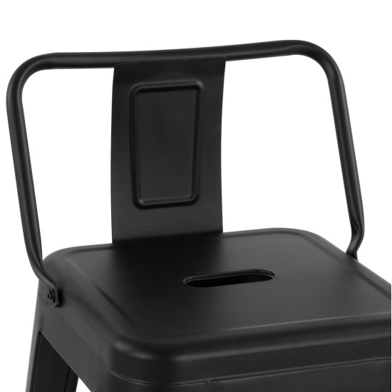 Σκαμπο bar μεταλλικο melita me πλατη μαυρο ματ 43χ43χ95υεκ. hm8643.22 ** Σκαμπο bar μεταλλικο melita me πλατη μαυρο ματ 43χ43χ95υεκ. hm8643.22 **