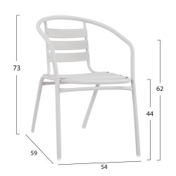 Πολυθρονα laura μεταλλικη λευκη με φετεσ αλουμινιου hm5037.02 54x59x73υ εκ. ** Πολυθρονα laura μεταλλικη λευκη με φετεσ αλουμινιου hm5037.02 54x59x73υ εκ. **