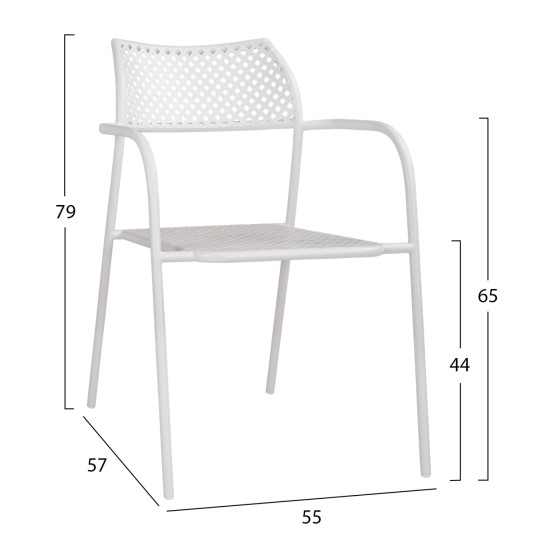 Καρεκλα μεταλλικη λευκη thetis hm5173.12 55x57x79 cm **