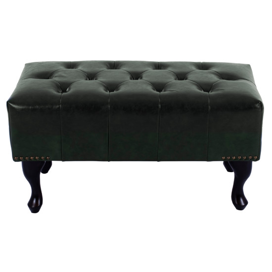 Ταμπουρε υποποδιο t.chesterfield emma hm226.08 pu κυπαρισσι-μαυρα ποδια 80x45x39yεκ. **