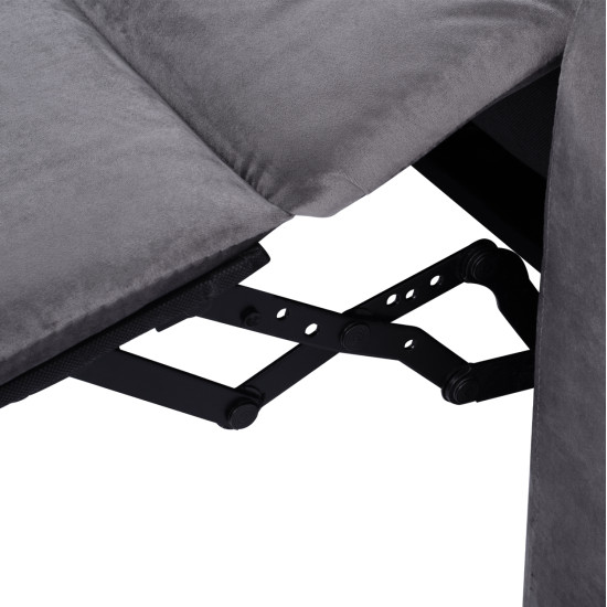 Πολυθρονα γκρι βελουδο relax με μηχανισμο hm0122.10 80x92x102υ εκ. **