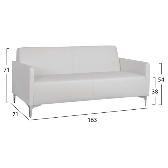 Καναπεσ 3θεσιοσ nellie hm3159.32 με λευκο pu 163x71x71υ εκ. **