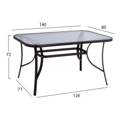 Σετ 5τμχ τραπεζι μεταλλικο & πτυσσομενεσ καρεκλεσ καφε hm10558.02 ** Σετ 5τμχ τραπεζι μεταλλικο & πτυσσομενεσ καρεκλεσ καφε hm10558.02 **
