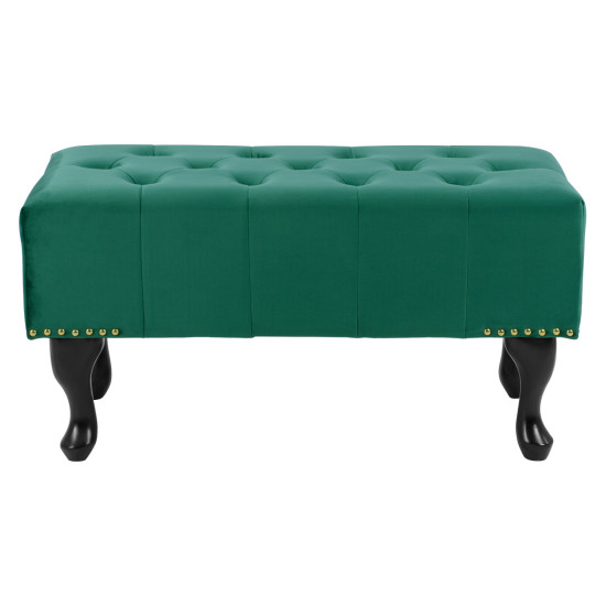Ταμπουρε t.chesterfield emma hm226.03 κυπαρισσι βελουδο-μαυρα ποδια 80x45x40υεκ **