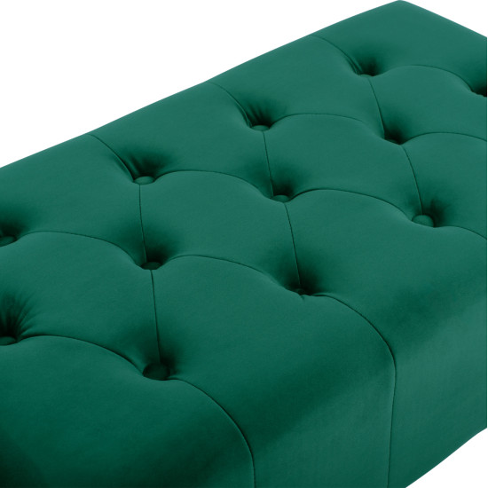 Ταμπουρε t.chesterfield emma hm226.03 κυπαρισσι βελουδο-μαυρα ποδια 80x45x40υεκ **