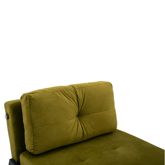 Hm3078.13 πολυθρονα κρεβατι, βελουδο λαδι  95x92x66υ εκ. **