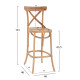 Σκαμπο μεσ.υψουσ gioliana hm8750.01 απο οξια φυσικο με plywood καθισμα 46x46x101υ εκ. **
