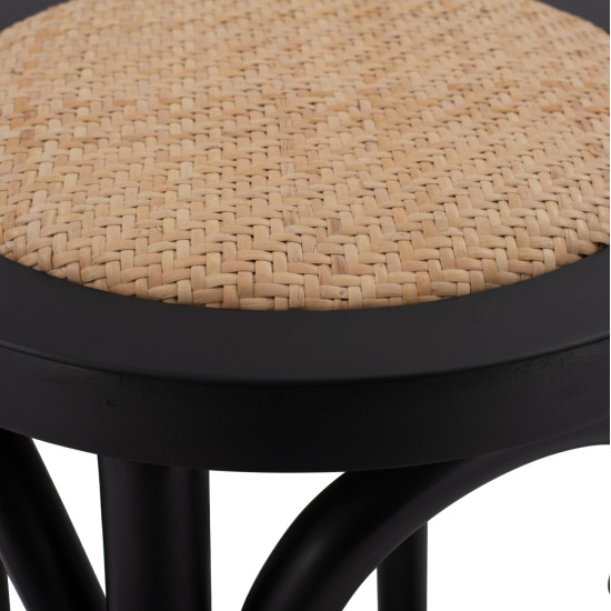 Σκαμπο ξυλινο faye απο οξια μαυρο με ψαθα φ36χ70 hm8751.02 ** Σκαμπο ξυλινο faye απο οξια μαυρο με ψαθα φ36χ70 hm8751.02 **