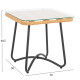 Τραπεζι μεταλλικο gerry hm5717 με wicker μπεζ 50x50x48,5 εκ. **