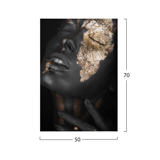 Πινακασ καμβασ dark skinned girl with gold makeup hm7196.01 50x3x70 εκ. **