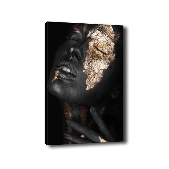 Πινακασ καμβασ dark skinned girl with gold makeup hm7196.01 50x3x70 εκ. **