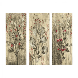 Πινακασ τριπτυχο mdf red flowers and berries hm7204.01 60x50x0,3 εκ. **
