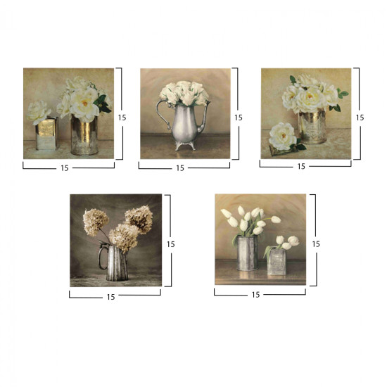 Πινακασ πενταπτυχο mdf romantic flowers hm7205.02 75x0,3x15 εκ. **