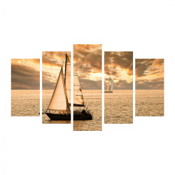 Πινακασ πενταπτυχο mdf sunset sailing hm7206.01 100x0,3x60 εκ. **